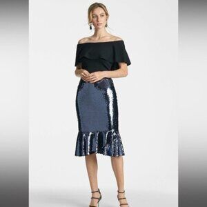 NWT SACHIN & BABI ANTHROPOLOGIE‎ TALULLAH Skirt Sequin Flare S19S03-410 Size 2